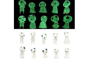 Belvanr Princesse Mononoké Lumineux Arbre Elfes 10 Pièces RéSine Princesse Mononoke, Figurines Elfes des Arbres, Mononoké Arbre Elfes pour Les DéCorations de Maison et du Jardin