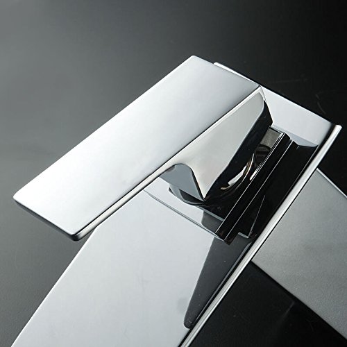 Homelody Chrom Wasserhahn bad Wasserfall Waschtischarmatur Armatur Waschbeckenarmatur Einhebelmischer Waschtischbatterie Badarmatur für Bad - 3