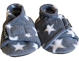 TOZIES Baby Toddler Boys Girls Soft Indoor Play Shoes / Slippers NON SLIP / STAY ON -SOFT GREY (12-18 m)STARS