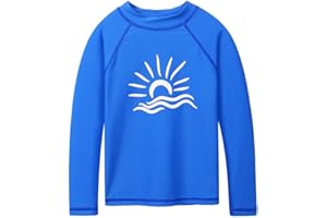 HUAANIUE Girls Boys Swimming Top Quick Dry Kids Summer Swimsuit 3-10Y One Piece Swimwear Longsleeve UPF 50+ Sun Protection Rash Guard Boysuit Costume…