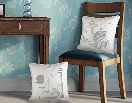 Dekokissen-Set Maritim B x H: 40cm x 40cm Farbe: weiß von Klebefieber®