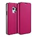 Produktbild doupi FlipCase für Samsung Galaxy S9 Plus, Deluxe Schutzhülle mit Magnetischem Verschluss Klappbar Book Style Aufstellbar Ständer, rot pink