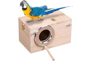 DEDC 1 pz Gabbia per Nidi Casetta per Nidi in Legno Gabbia per Uccelli, Scatola di Accoppiamento per Pappagallini, Parrocchetto, Cacatua, Lovebirds