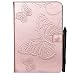 Produktbild Samsung Galaxy Fälle Retro Schmetterling Blumenmuster PU Leder Brieftasche Anti-Scratch Ständer Schutzhülle mit Kartenfächern für Samsung Galaxy Tab A 8.0 Zoll SM-T350 (Release 2015)