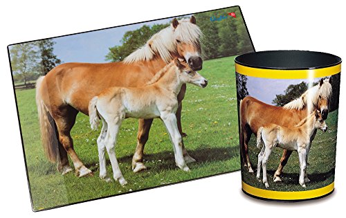 Läufer 26557 Motiv-Papierkorb Pferd und Fohlen, 13L, rund, Kunststoff - 2