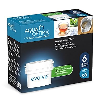 Aqua Optima Evolve - Lot pour 6 mois, 6 x filtres à eau 30 jours - compatible avec les appareils - BRITA Maxtra (pas Maxtra+) - EVS602