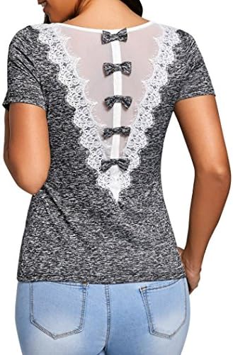 Bestoppen Women Ladies Long Sleeve Plaid Splice Sweatshirt Cotton Warm O Neck Collar Pullover Tops Blouse Shirt Sweater (M, Gray Sexy)