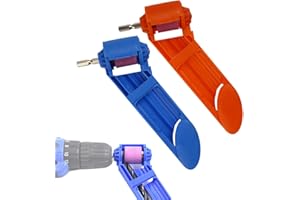PEIYEE Shuny 2 Pcs Foret Aiguiseur Foret,Aiguiseur de Forets en Corindon,Outil D'AffûTage de Foret Portable, Fait de Plastique ABS de Haute Qualité et de Meule en Corindon Brun,de Haute Dureté(Bleu,Orange)