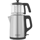 Grundig Tm 2522 Ic Inox Glass Steel Strainer Tea Machine, Colorful