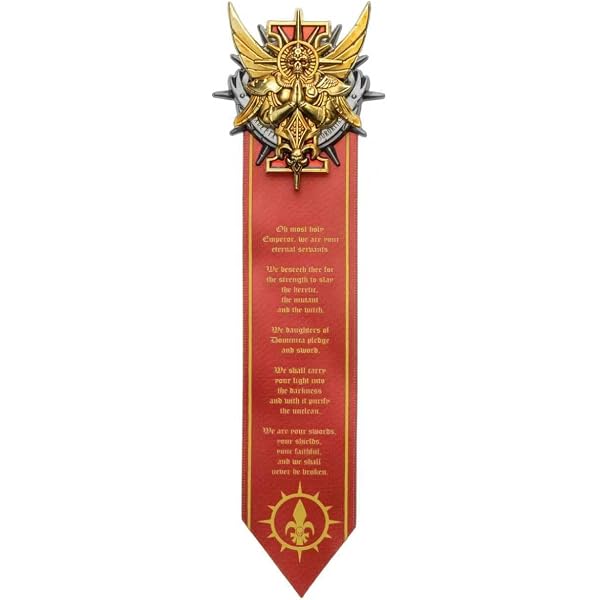 Badge D'Honneur Adepta Sororitas Warhammer 40K - Emblème Rose De L'Empereur En Alliage De Zinc (65x133,7 Mm)