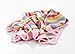 Pastel cotton rainbow stripey knitted baby blanket with a hand crochet edge
