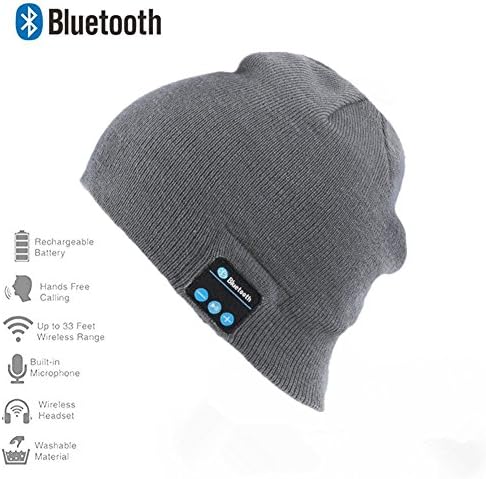 HaetFire Wireless Bluetooth Beanie Hat Unisex Women Men Winter Warm Music Knitted Cap with Stereo Headphone Headset Speaker Mic Hands-free for Running Skiing Skating Hiking