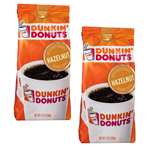 Dunkin Donuts Nocciola Ground Caffè - (Per sacco 2-Pack) - americano importato arrosto Kaffee, 340 grammi (12 once Hazelnut Ground Coffee)