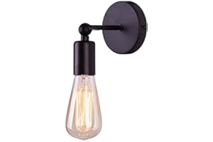 Mengjay Lighting Vintage Up/Down Wall Light Industrial Antique Wall Lamp Fitting Fixtures,Wall Sconce Edison Lamp for Kitchen, Hall, Dining Room, Bedroom,Bar, Restaurants, Coffee Shop (Black)