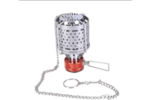 Tentock Mini Lanterna di Gas Combustibile Leggero Portatile con 80 Lumen, Lampada a Gas da Appendere per Campeggio Picnic