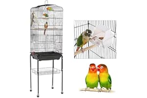 KEDIA Klatka dla ptaków woliera, przenośna klatka dla ptaków na wolierze ze zdejmowaną tacą (46 x 35,3 x 150,6 cm)