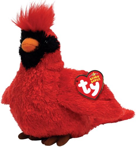 Preisvergleich Produktbild Ty Crooner Beanie Kardinal Vogel rot schwarz 15 cm