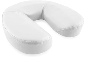 Quirumed Cuscino facciale, a forma di ferro di cavallo, 29 x 27 x 7 cm, colore bianco, imbottitura in schiuma, per Yoga, Fitness, Massaggio