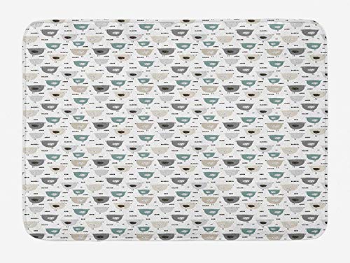 ziHeadwear Birds Bath Mat, Pattern with Artistic Modern Style Chubby Birds in Pastel Shades and Spotty Details, Plush Bathroom Decor Mat with Non Slip Backing, 29.5 W X 17.5 W Inches, Multicolor
