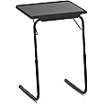 TABLE MAGIC - Laptop Table mat Finish, Lapdesk, Multipurpose Table, Utility Table, Height Adjustable Table, Work at Home Table, Study Table (TM Regular- Black, Large)