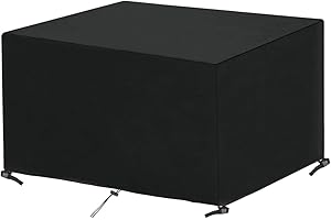 SanGlory Copertura per Mobili da Giardino Impermeabile, Telo Copri Tavolo Arredo, per Esterno, Rettangolare, 125x63x71cm
