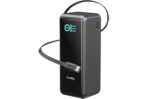SMALLRIG Nano72 Power Bank for Camera, 20000mAh PD100W USB-C VMount Battery | Mini Portable Charger with Retractable Cable, Detachable V-Mount Plate & 1/4"-20 Thread, TFT Display for Camera Phone Laptop