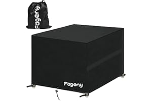 Fageny Cube Garden Furniture Covers Waterproof, 125x125x74cm Tear Resistant Oxford Fabric Outdoor Patio Table Covers Waterproof, Windproof, Anti-UV, Outdoor Garden Table Cover with Storage Bag