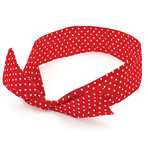 Red Poker Dot Wired Retro Headband