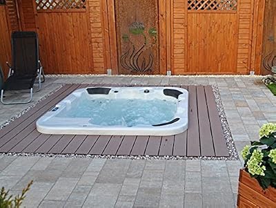 supply24 Jacuzzi Extérieur Bain À Remous Venise Couleur blanc avec 44 Jets De Massage + Chauffage + Désinfection À L'ozone + éclairage LED pour 5 - 6 Personnes pour pour le Jardin / Terasse / extérieur