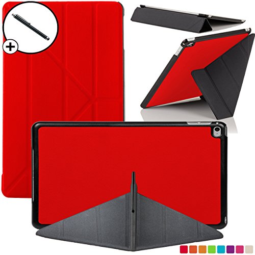 Forefront Cases® Neue Origami Hülle Tasche Case Cover für Apple iPad Mini 4 / 4th Generation (September 2015) - Rundum-Geräteschutz und intelligente Auto-Sleep-Wake-Funktion - inkl. Eingabestift