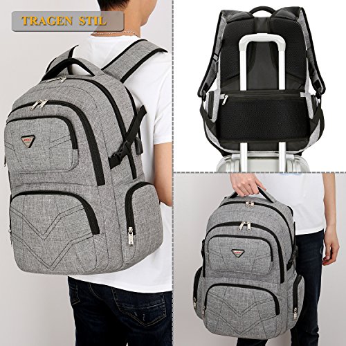 Laptop Rucksack mit USB Anschluss  SOCKO 17 3 Zoll Wasserdicht Rucksack Schulrucksack Business Backpack Reisen Campus Rucksack Outdoor Daypack f  r Sp