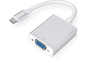 Yiany Adaptateur USB C vers VGA, Thunderbolt 3 Type C vers VGA Mâle vers VGA Femelle Câble Convertisseur pour Mac Book Pro 2020-2018, Lenovo 900, Dell XPS 13, Projecteur