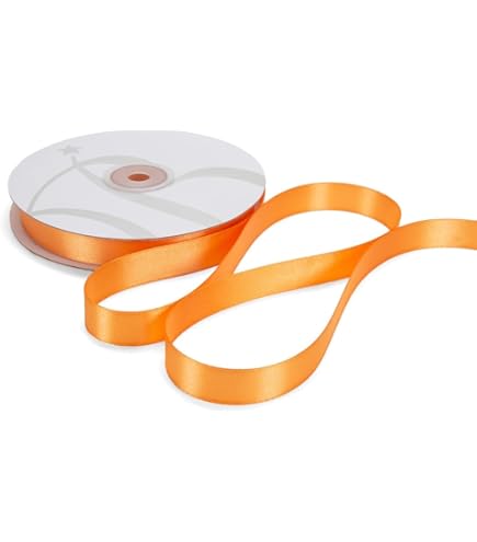 Nastro Doppio Raso Italiano - Arancione 6mm X 25m Per Decorazioni E Regali