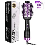 Adkwse Haartrockner, One Step Warmluftbürste Hair Styler Volumenbürste Heißluftkamm, Dry & Straighten & Curl & Comb 4 In 1 Salon Negative Ionic Haar-Styling-Tools für Frauen und Mädchen (Violett)