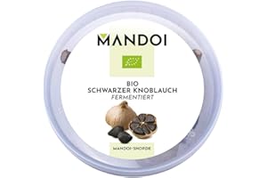 ‎MANDOI Mandoi Bio Schwarzer Knoblauch – 100% Natürlich, einzelne Zehen fermentiert & geschält – Aromatisch & Vielseitig – 100g