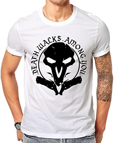 Daviati Death Walks Among You' Overwatch Reaper Blizzard Game Fan Gift Geek Present Men - White T-Shirt