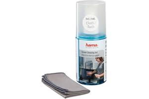 Hama Bildschirmreiniger Set mit Mikrofasertuch (Reinigungsgel als Monitor Reiniger, PC Bildschirm Reiniger, Tablet Reiniger, Notebook Reiniger, TV Reiniger LCD LED Fernseher, Handy Desinfektion) 200ml