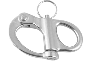 Manille à Attache Rapide Fixe Keenso en Acier Inoxydable avec Attache Rapide et Anneau Rond pour Bateau, Camion, fourgonnette, Caravane, remorque