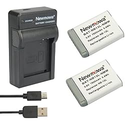 Newmowa Batería de Repuesto (2-Pack) y Kit de Cargador para Micro USB portátil para Canon NB-13L, PowerShot G5X, G7X, G7 X Mark II, G9X, G9 X Mark II, G1 X Mark III, SX620 HS, SX720 HS, SX730 HS