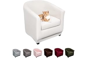 ‎LYDEVO Lydevo Sesselhussen Clubsessel Stretch Sesselschoner Sesselbezug Tub Chair Cover Couchbezug Elastisch Anti-Rutsch Club Sesselüberwürfe Husse für Loungesessel,Weiß