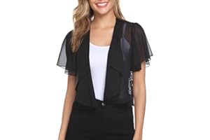 Gyabnw Boléro Femme Dentelle Cardigan Court Chic et Elegant Manche Courte Gilet d'été Doux Femme pour Mariage Robes Plages