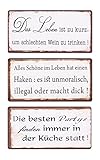 Wandbilder mit 3 unterschiedlichen Sprüchen für die Küche