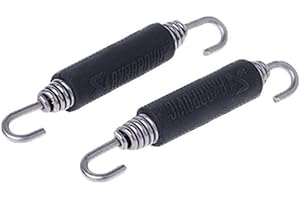 FIACVRS Motorrad Auspuff Federn, 2 stücke Auspuff Feder Haken 65mm Edelstahl Schalldämpfer Auspuffrohr Feder Haken für Motorrad Roller(schwarz)