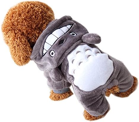 Pet Dog Carton Hoodies Jumper Costume Clothes WeiHi Dog Puppy Cosplay Clothes Clothing Outwear Cute Coat for Small Medium Large Dogs Grey S