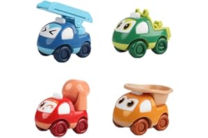 SYIJUPO 4-piece Set di Pull Back Toy Car, Mini Cartone Animato Giocattolo Auto Set, Pull Back Auto, Giocattolo Auto Set, Giocattolo Auto per Bambini, Giocattolo Auto Set, Mini Auto da Corsa per Bambini