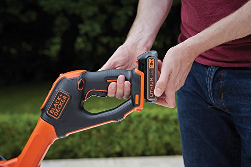 Black+Decker 18V 2.0Ah Rasentrimmer AFS Reflex Fadenverlängerung, inkl. Akku und Ladegerät, 28cm Schnittbreite, verstellbarer Zweithandgriff, Einzelfaden 9m/1.6mm, STC1820PC, schwarz orange - 8