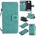 Produktbild Hozor PU Leder Hülle für Huawei Y3 II / Y3 2 4.5 zoll Embossing Prägung Blumen Muster Ledertasche Weiche TPU Soft Rückseite Abdeckung Handytasche Bumper Schutzhülle Brieftasche Flip Case Wallet Cover Bookstyle Handyhülle Tasche Anti-Scratch Shell Folio Klapphülle mit Standfunktion Magnetverschluss und Kredit Kartenfächer - Hellgrün