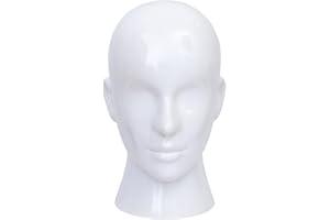 YYQXZG Mannequin Head Glossy Professional Head PVC Maschio-Adulto Mannequin Head Display per occhiali, cappello, console di gioco, parrucche, cuffia (Bright white)