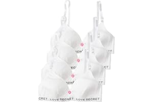 Sunvivid Sports Bra for Girls 4 Pack Seamless Training Bras Wireless Thin Pads Strappy Top Cotton Bralettes Teen Underwears with Adjustable Strap for 10-14