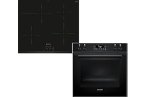 ‎SIEMENS Siemens PQ212IAAB, iQ300 Einbau-Herd-Set, Bestehend aus HE271ABB4 Herd, 60 x 60 cm, Pyrolyse Selbstreinigung und Backautomatik, EI631CFB1E Induktionskochfeld, Bräterzone, Timer, Rahmenlos